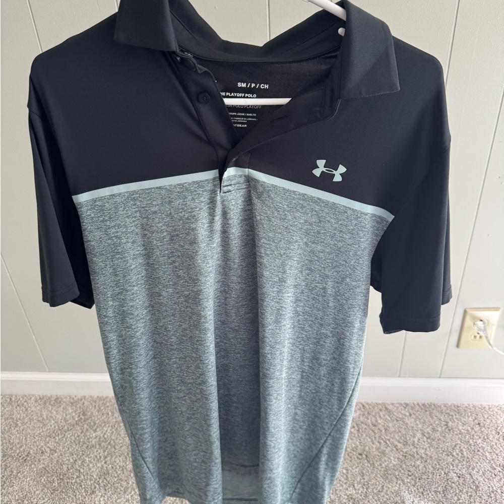 Under Armour Men's Black and Gray Performance Polo
